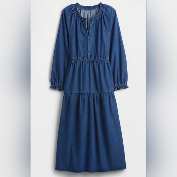 GAP Dresses & Skirts - Gap Tiered Denim Midi Dress
